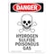 Signmission Safety Sign, OSHA Danger, 5" Height, Hydrogen Sulfide Poisonous, Portrait OS-DS-D-35-V-1369 - alternate 1